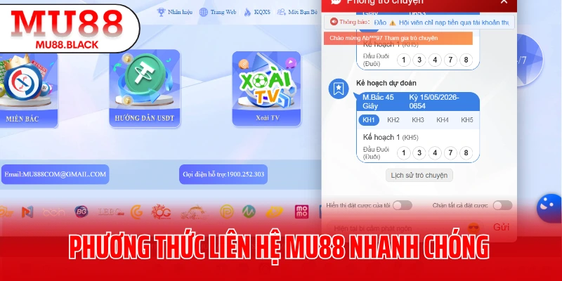 Phương thức liên hệ MU88 nhanh chóng