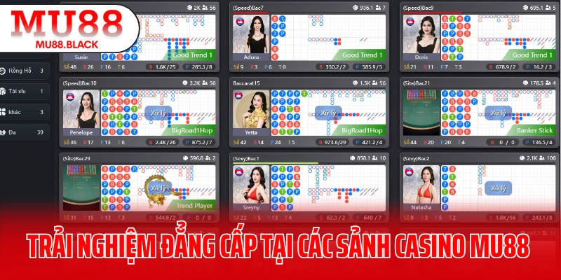 Trải nghiệm đẳng cấp tại các sảnh Casino MU88
